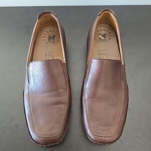 Mephisto Loafers Men Sz 10.5 Brown Leather Slip On Moc Cool Air Driving